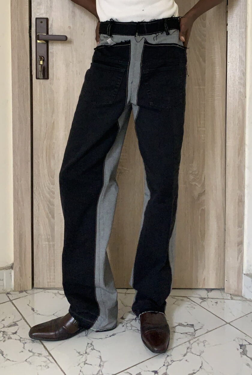 Ajanéé Front Back Panel Jeans in Black - Image 2