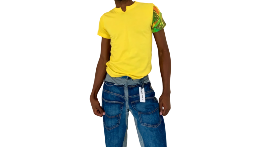 Face-Back Tee in Yellow