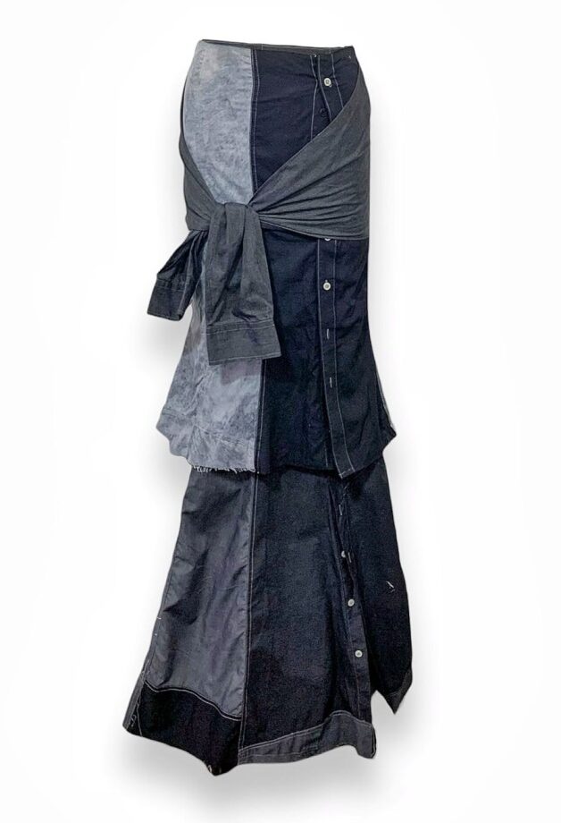 Ajanéé  Two tiered buttoned down side wrapped skirt