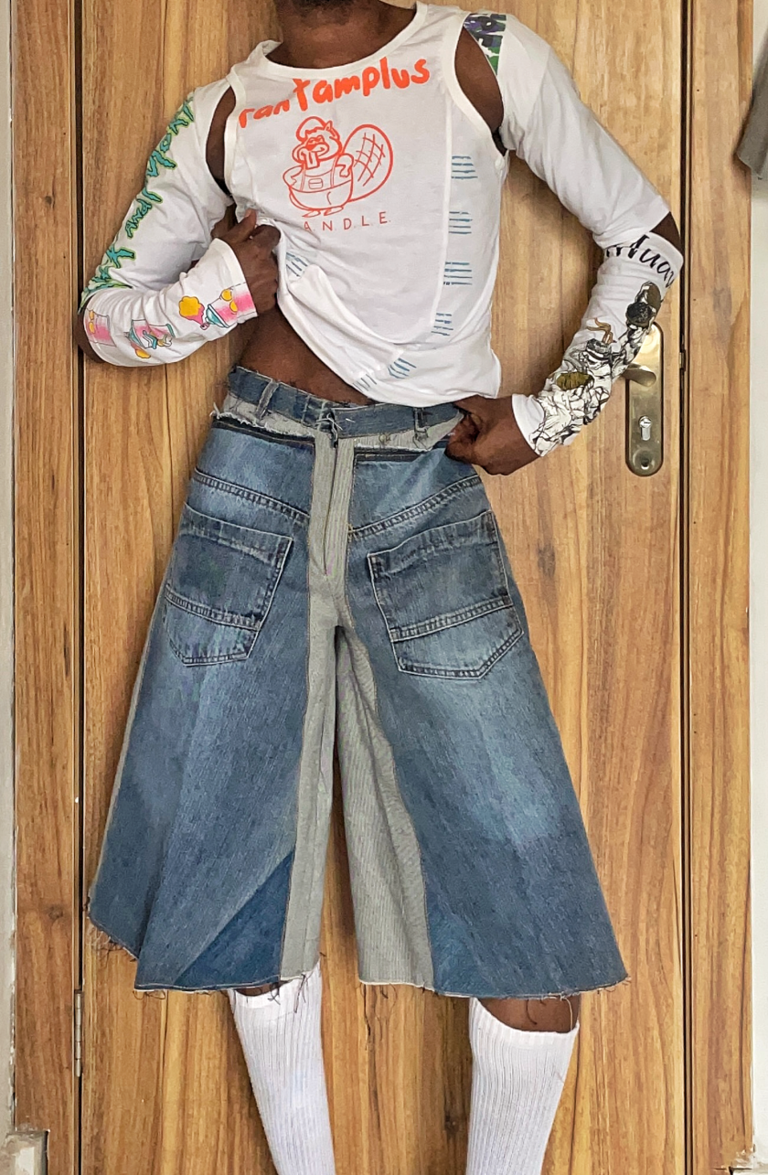 Ajanéé A Line 3/4 Back Panel Jeans - Image 2