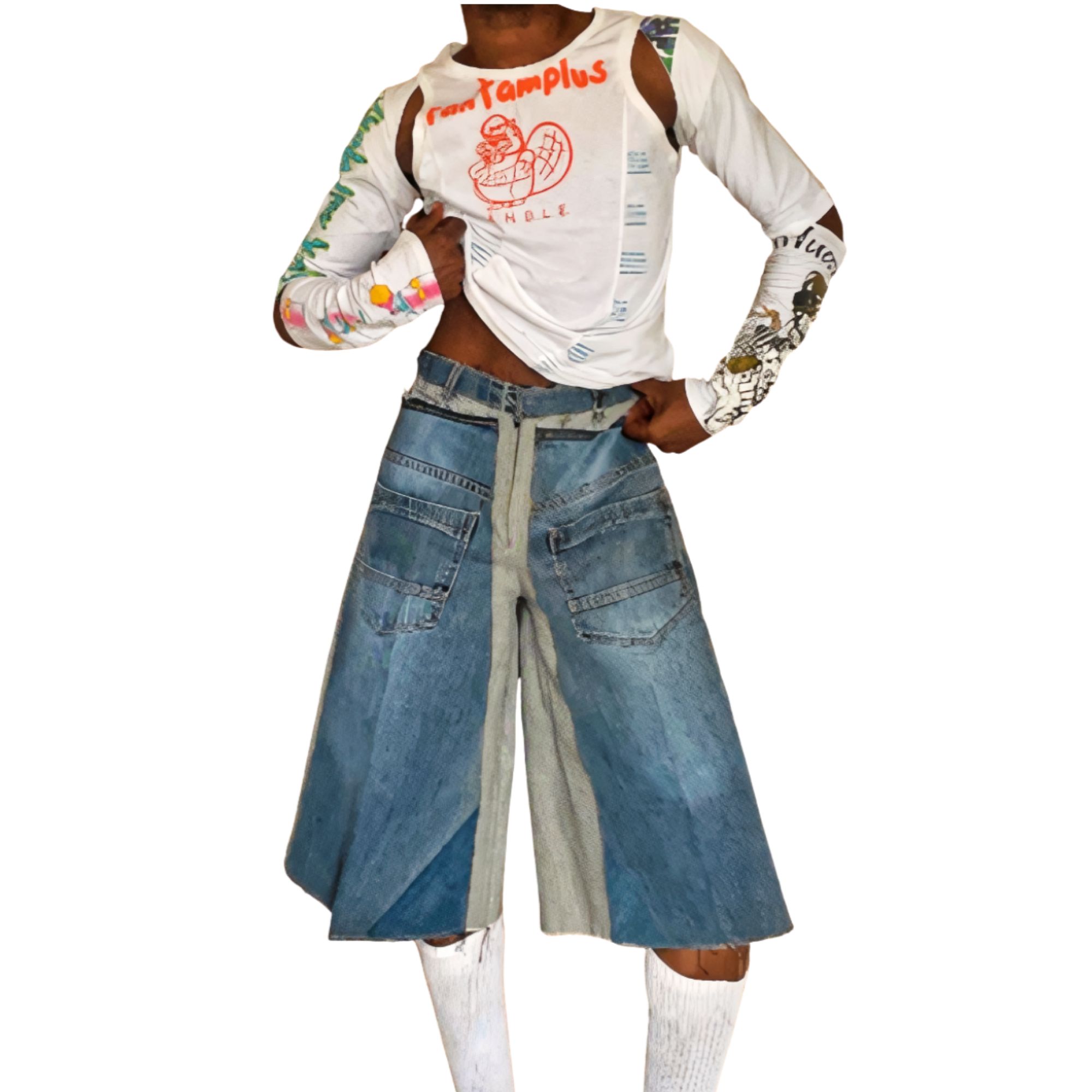 ajanee denim jorts